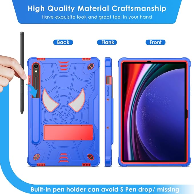 DETUOSI Case for Samsung Galaxy Tab S10 Lite / S10 FE / S9 FE 10.9-Inch with S Pen Holder + Shoulder Strap3-Layer Hybrid Heavy Duty Full-Body Shockproof4-Angle Viewing Protective Cover