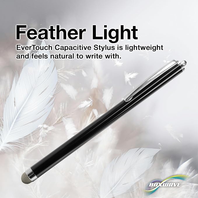 BoxWave Stylus Pen Compatible with Amazon Echo Hub (8 in) - EverTouch Capacitive Stylus Fiber Tip Capacitive Stylus Pen - Jet Black