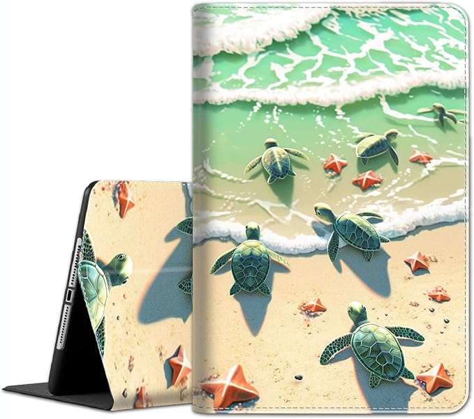 Case for iPad A16 11th Gen 11 Inch (2025) 10th Gen 10.9 Inch (2022) Model A3354 A3355 A3356 A2696 A2757 A2777 ，Slim Fit Standing Cover with Auto Sleep/Wake，Frog Playing Guitar