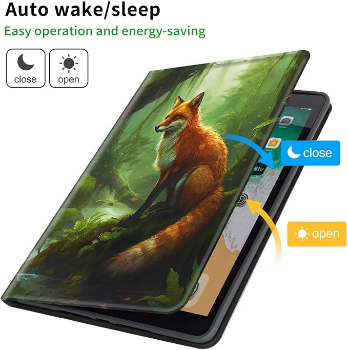 Case for Samsung Galaxy Tab A9 Plus 2023/A11 Plus 2025 11 inch Lightweight Protective PU Leather Smart Stand Cover with Auto Wake Sleep Tablet Case Cover - American Flag &amp Fish
