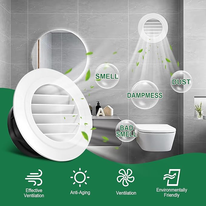 Soffit Vents 4 Inch, Round Exhaust Air Vent Cover