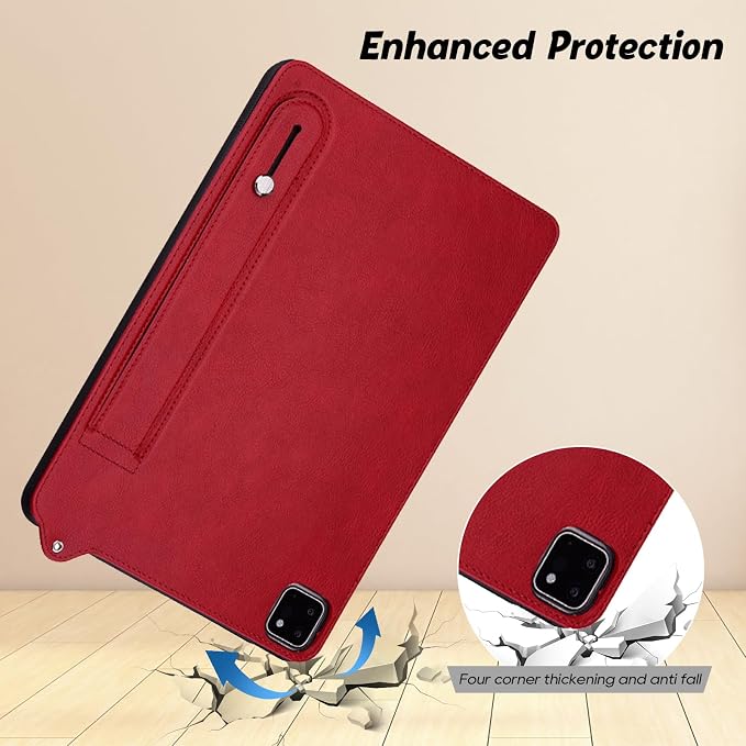 Slim Case for Apple iPad 10th Generation 10.9 Inch 2022 PU Leather Lightweight Hand Strap Stand Feature Drop Protection Back Cover for iPad 10th Gen 10.9 Black