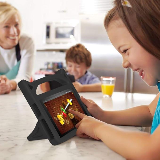 Case for Amazon Fire HD 10 Inch Tablet (11th Generation 2021 Released) - Lightweight Shockproof Kickstand Handle Kids Cover Case + 1 Screen Protector and 1 Stylus (Black)