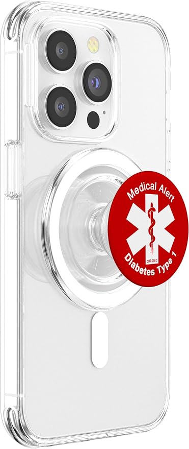 Type 1 Diabetes Medical Alert (RED) PopSockets Adhesive PopGrip