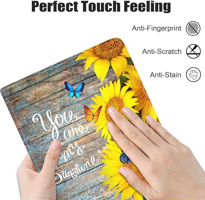 Case for iPad (A16) 11th Generation 11 Inch 2025 iPad 10th Generation 10.9 Inch 2022 Premium PU Leather Stand Folio Cover with Auto Sleep/Wake American Flag Sunflower and Cow