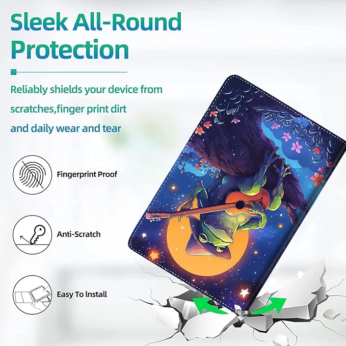 Case for iPad (A16) 11th Generation 11 Inch (2025) for iPad 10th Generation 10.9 Inch (2022) Slim Folding Stand Cover with Auto Wake/Sleep Watercolor Sea Turtle