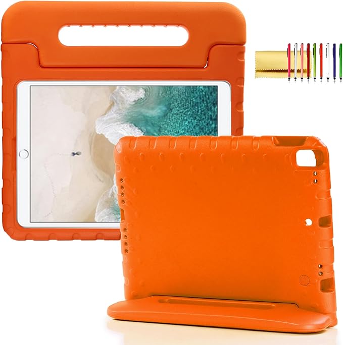 Kids Case for iPad Pro 11 M5/M4 &amp iPad Air 11 (2026/2025/2024) Shockproof Case with Pencil Holder Techcircle Light EVA Foam Handle Stand Bumper Protective Child Friendly Drop Proof Cover Black