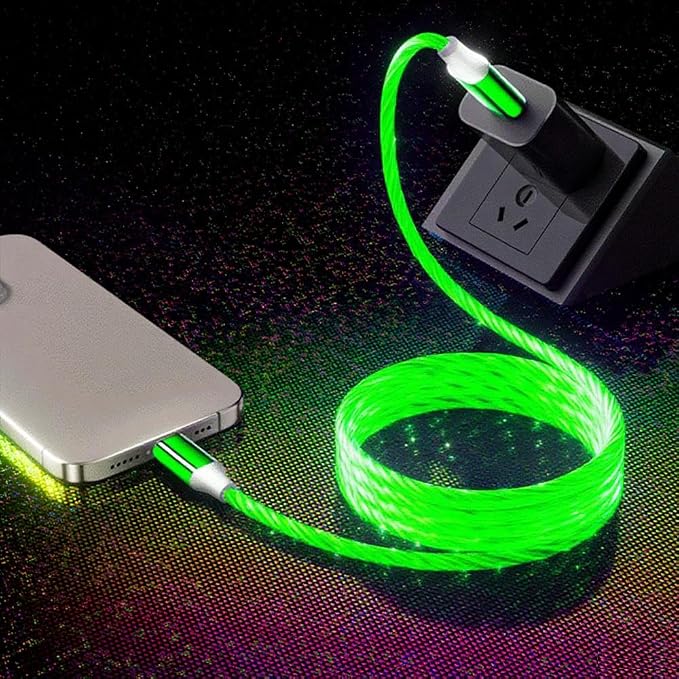 IHAO Multi Ports Charger Cable 3 Combinations in One Cable USB A to USB C/Micro USB PD Fast Charging Cord Lighted Up LED Flowing Compatible with Almost All Kinds of Electric Device-39Inches Blue