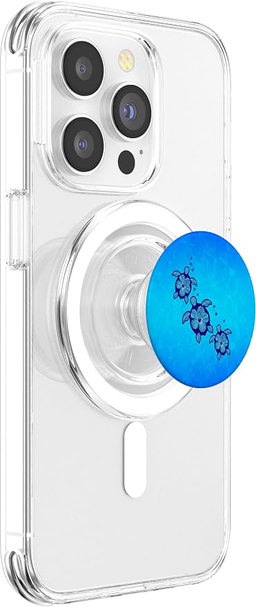 MacDonald Creative Studios Hawaiian Honu Sea Turtles PopGrip - Black Animal Print Ocean PopSocket for iPhone 11