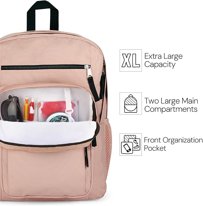 JanSport Laptop Backpack - Computer Bag with 2 Compartments, Ergonomic Shoulder Straps, 15” Laptop Sleeve, Haul Handle - Russet Red