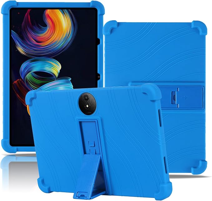 Case for TCL NXTPAPER 11 Plus Tablet 11.5inchNOUKAJU Tablet Protection CaseAdjustable BracketSoft SiliconeSilicone Protection Cover for TCL NXTPAPER 11 Plus(Blue)