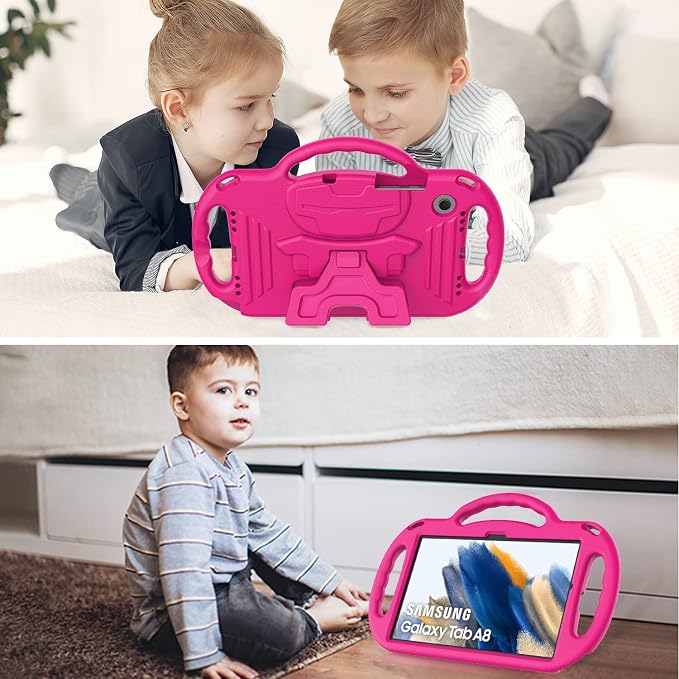 AVAWO Kids Case for Samsung Galaxy Tab A8 10.5 Inch 2021 (SM-X200/X205) With Strap Light Weight Shock Proof Handle Stand Black