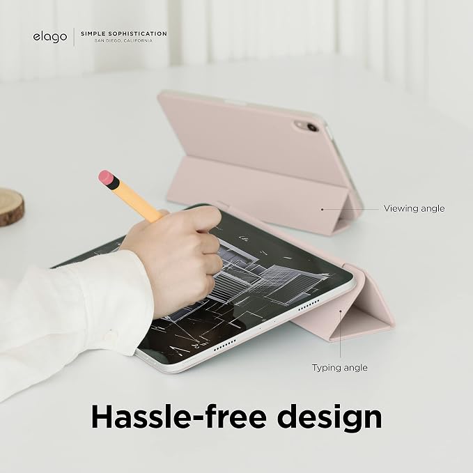 elago Case for iPad A16 10th Generation | iPad Case with Magnetic Attachment to Metal Materials Compatible with elago's Apple Pencil case (Blue)