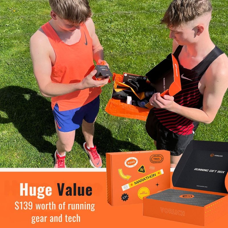 Vorlich® Running Gift Box, 13 Essential Items for Runners, Includes Run App, 8-Week Run Plan, Running Belt, LED Headtorch, Water Bottle & More