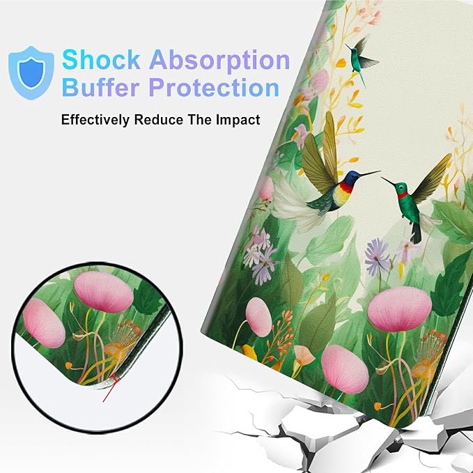 for Microsoft Surface GO 3/GO 2 Case with Adjustable Stand &amp Auto Wake/Sleep PU Leather Slim Smart Protect Cover - African Women Red Hair