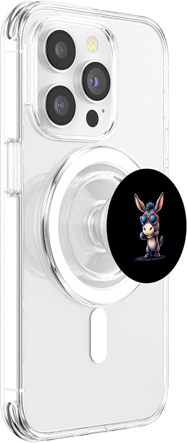 Funny donkey cartoon PopSockets PopWallet for MagSafe