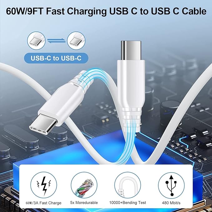 25W Super Fast Charger Type C for Samsung A17 A16 A35 A15 A54 5G Charging Block Charger Box with 10FT Android Phone Charger USB C Cable for Galaxy S25 Ultra S24 S23 FE A14 S22 S21 Pixel 10 9 pro 9a 8