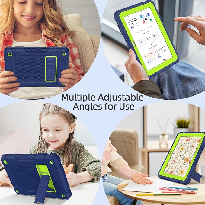 MENZO All-New Case for 8 Tablet Slim Shockproof Rugged High Impact Protective Case with Kickstand Black