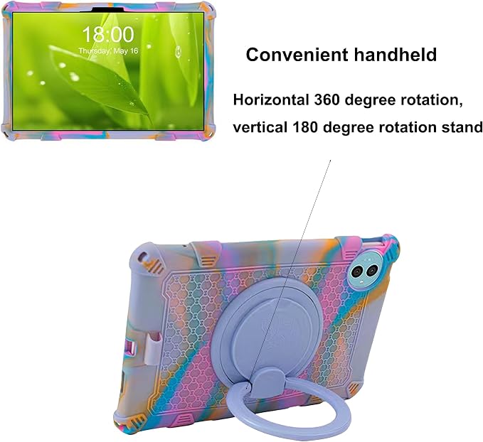 Tablet Case for Teclast P50 11 inch Soft Anti-Stress Silicone Case with 360° Rotate Stand/Pencil Holder/Shoulder Strap/Pen for Teclast P50 (Colorful Blue)