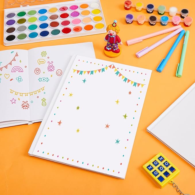 Henoyso Hardcover Blank Books for Kids to Write Stories Make Your Own Book Craft Unlined Notebook for Student Classroom DIY Drawing and Writing 40 Pages SketchBook for Kids Gift(10 Pack,7 x 10 Inch)