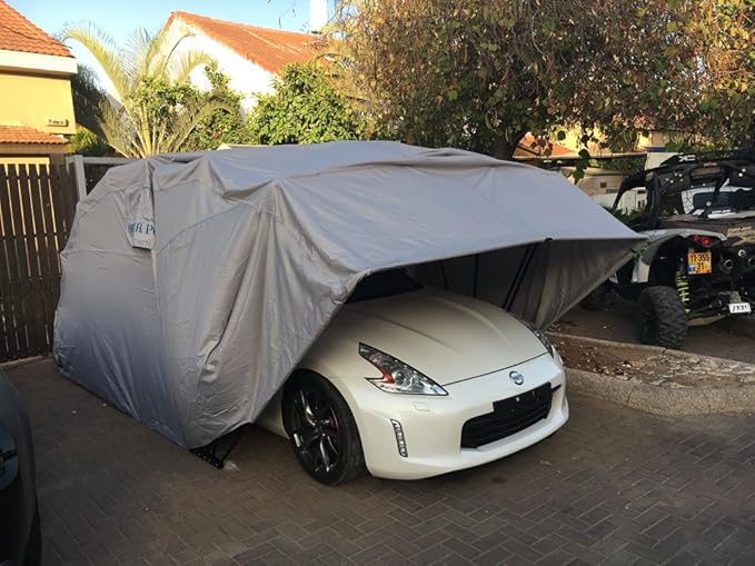 Ikuby Medium Car Shelter - Foldable, Retractable, Lockable, Durable