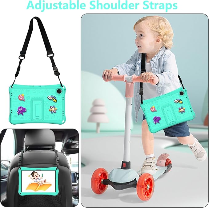 Case for iPad 10.2 Inch 2021/2020/2019/ iPad Pro 10.5 Inch/Air 3rd Gen (2019) Shoulder Strap Kickstand Children Friendly Anti-Scratch Shockproof Case Lightpurple