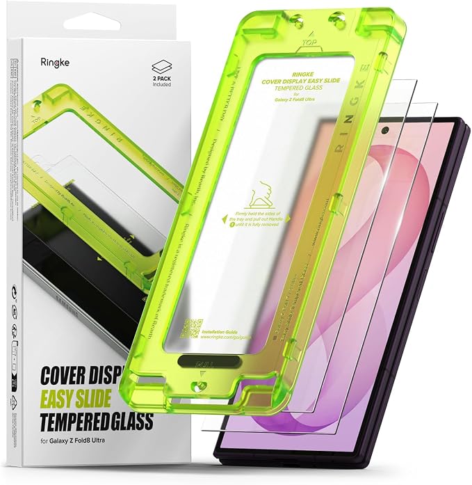 Ringke for Samsung Galaxy A35 5G Screen Protector [Easy Slide 2 Pack] | Easy Installation with Alignment Tool Case Friendly Premium 9H Hardness Tempered Glass