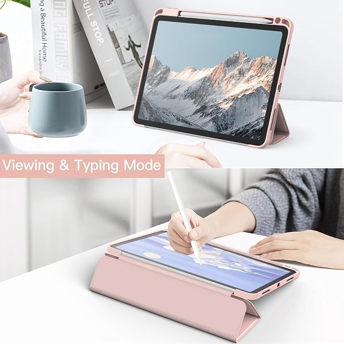 JETech Case Cover for iPad Pro 11 4/3/2/1 Black | For 2022/2021/2020/2018 Model Clear Back Pencil Holder Slim Shockproof Tri-Fold Stand Auto Wake/Sleep