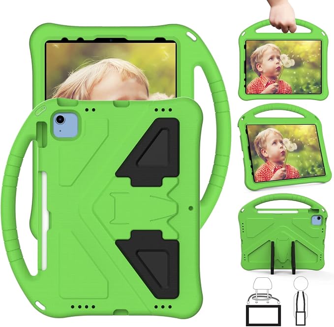 Dteck Kids Case for iPad 10.2 - Shockproof Rugged EVA Handle Stand Child Proof Case for iPad 9/8/7 Generation Black