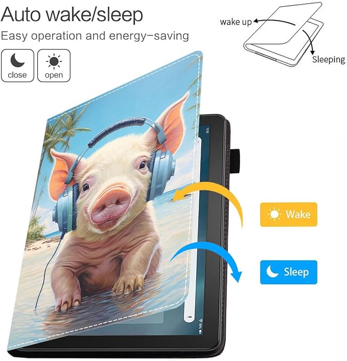 Case for Amazon Fire HD 8/Fire HD 8 Plus Tablet (12th/10th Generation 2024/2022/2020 Release) Premium PU Leather Cover with Auto Sleep Wake African Women