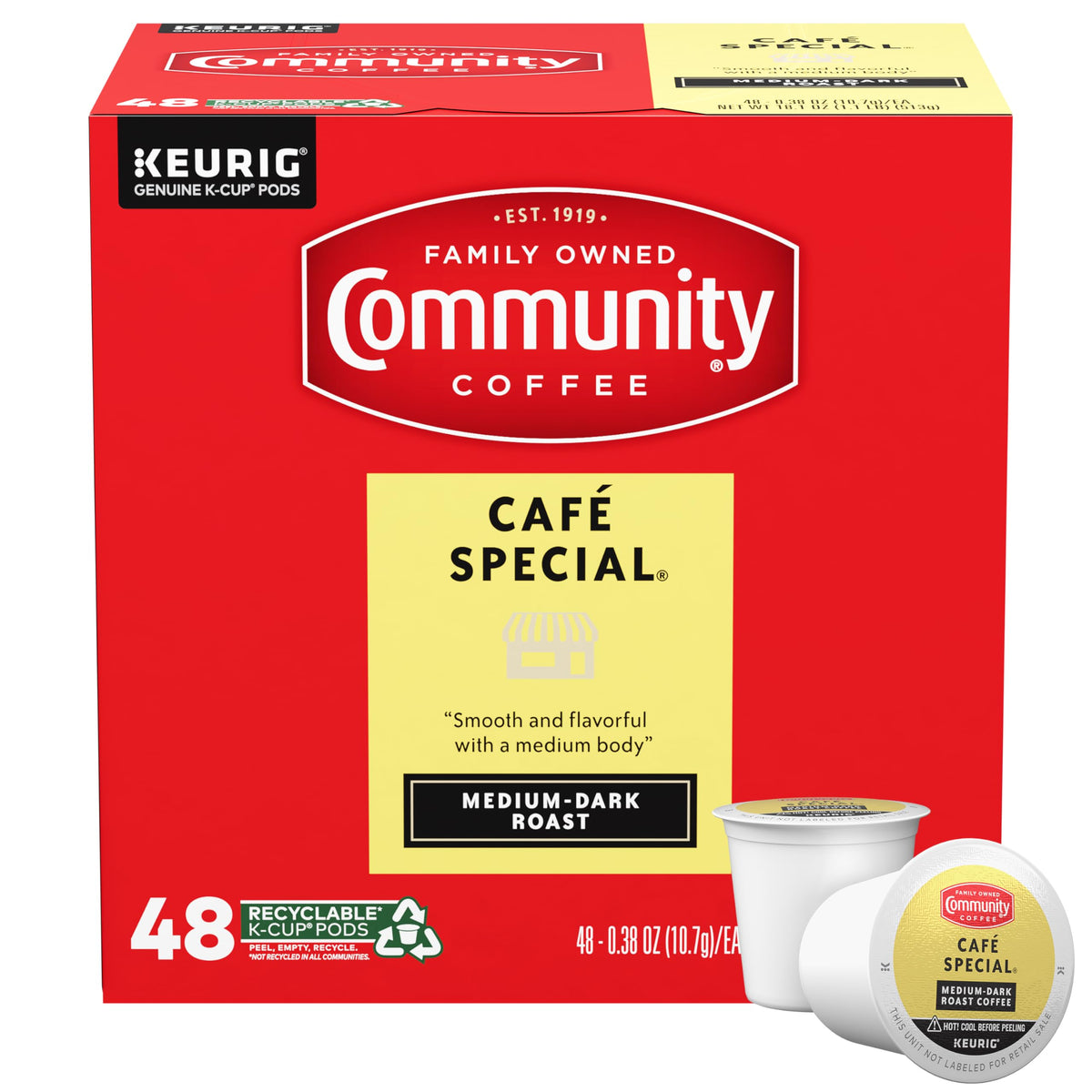 Community Coffee Grandma's Sugar Cookie Keurig K-Cup Pods, Limited Edition Holiday Flavor, Natural Ingredients, 10 Count (Pack of 6)