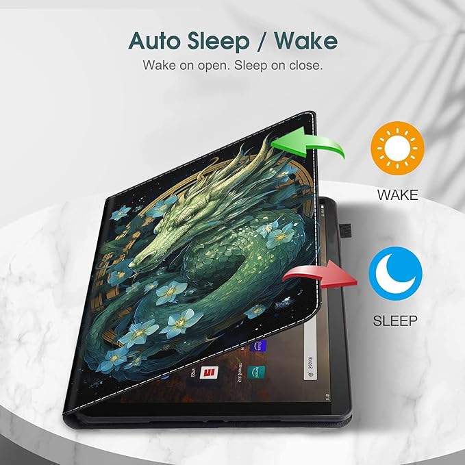 Case for All-New Amazon Fire HD 10 and 10 Plus Tablet (13th/11th Generation 2023/2021 Release) 10.1 Multi-Angle Smart Stand Cover Auto Sleep/Wake Skull and Fire