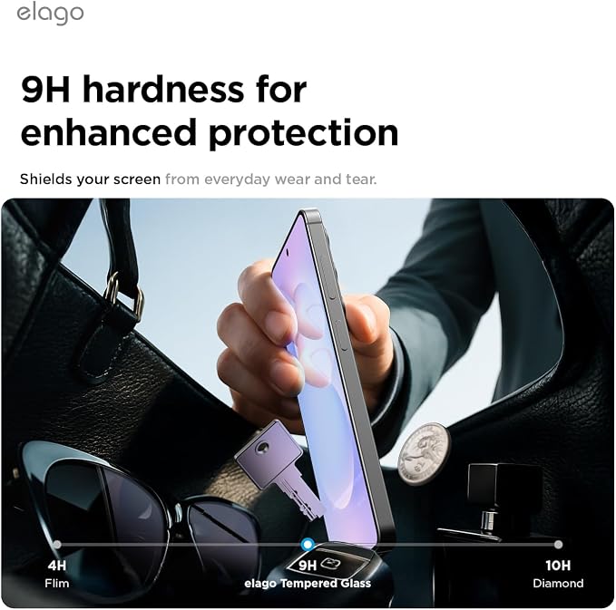 elago Tempered Glass+ Screen Protector for Samsung Galaxy S26 | Case Friendly 9H Surface Hardness Anti-Fingerprint Shatter-Proof Scratch Protection Bubble-Free