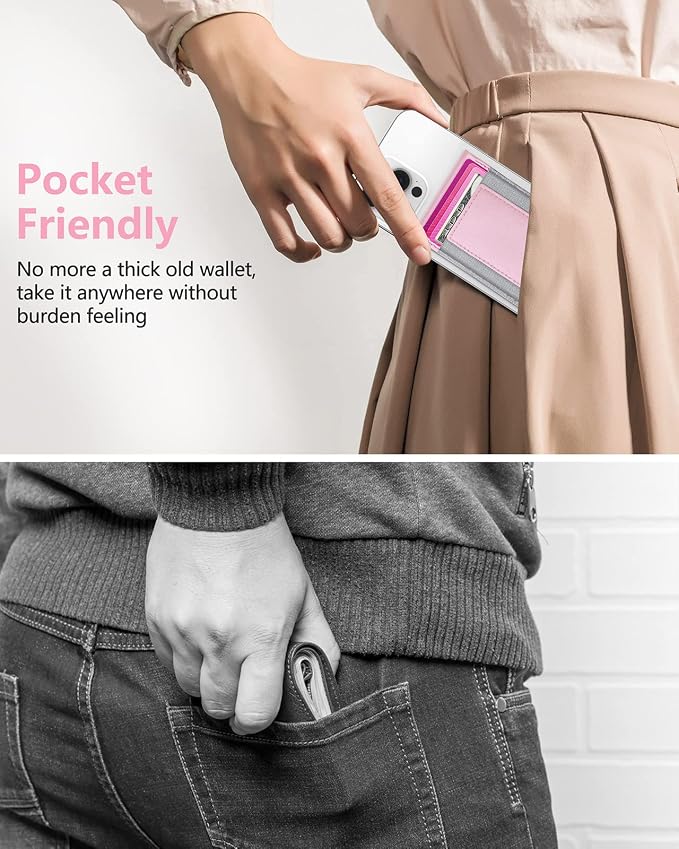 ExtreLife 2-in-1 Magsafe Wallet Adjustable Stand Open ID Window Magnetic Wallet for iPhone 17/16/15/14 Pro Max/14 Pro/14 Plus/13/12 Series 9 Cards Holder Vegan Leather Black