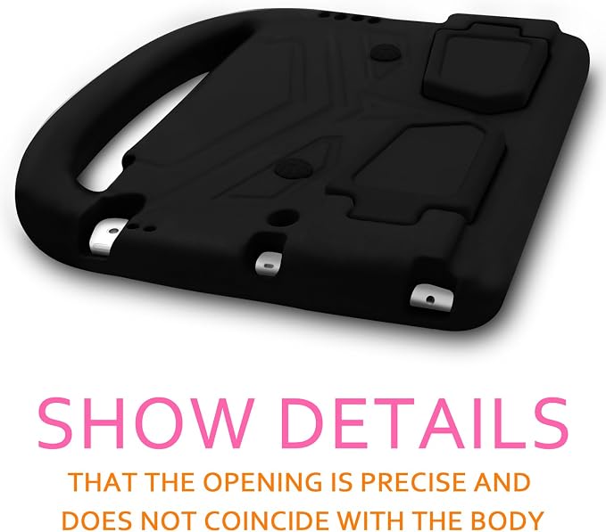 Kids Case for 7.9 iPad Mini 5/4/3/2/1 Silicone Shockproof Cover with Handle Kickstand Black