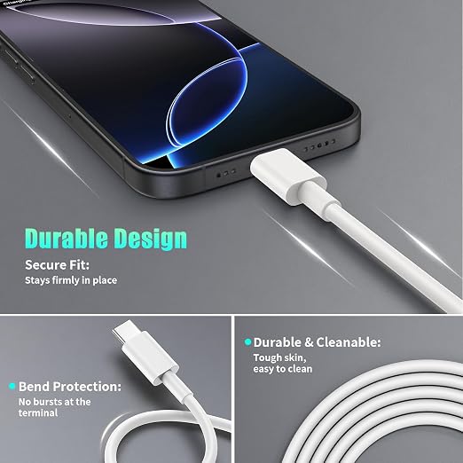 USBC Charger Block for iPhone 16 15 Pro Max Plus Charger Fast Charging30w Usb-C Fast Charger Adapter 6+10Ft USB Type C to USB C Cable for I Phone 16 15 ProMax Plus iPad Pro Air Mini-30 Watt Certified