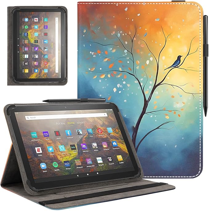 Universal 11 12 Inch Android Tablet Case Slim Fit Standing Cover for 10.9 11 11.5 12 Touchscreen Tablet with Multiple Viewing AnglesBird Tree