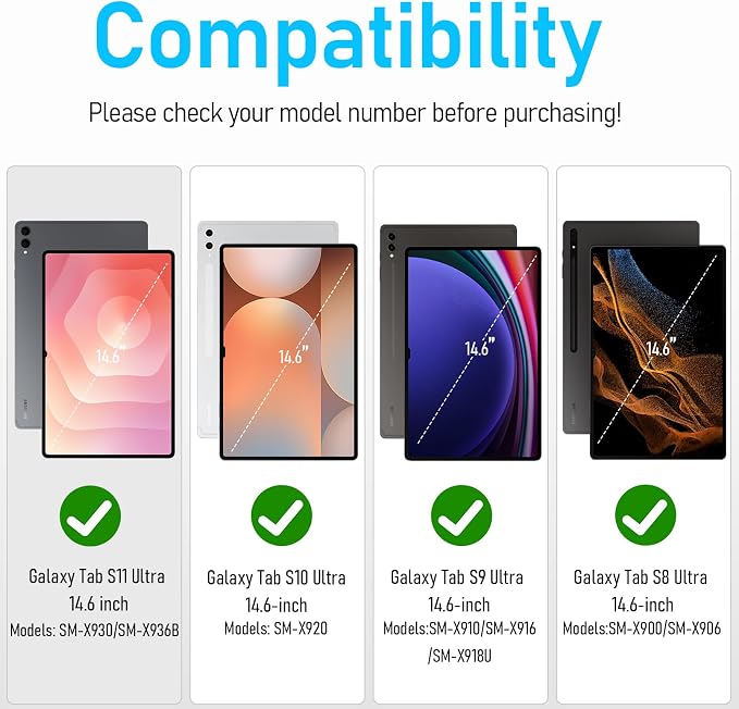 Miesherk STOCK Case for Tab S11 Ultra/S10 Ultra/S9 Ultra/S8 Ultra 14.6 INCH
