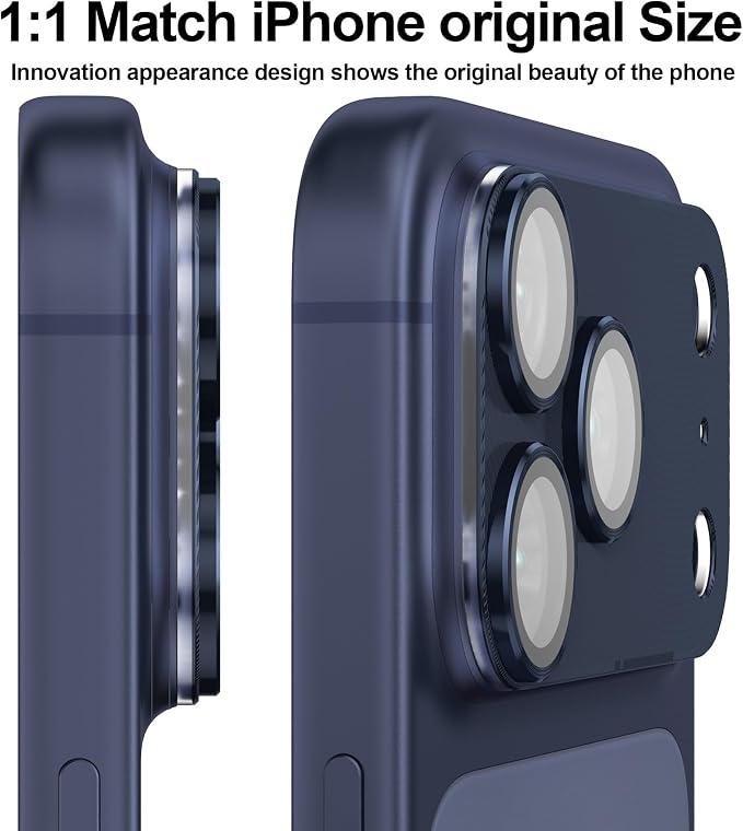 2 Pack for iPhone 17 Pro Camera Lens Protector Metal Aluminum Alloy Tempered Glass Cover Camera Screen Protector Accessories Case Friendly，for iPhone 17 Pro
