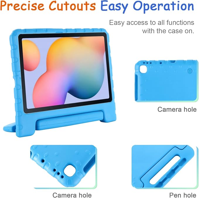 Kids Case for Samsung Galaxy Tab S10 FE Plus 13.1 (2025) Techcircle Handle Stand Light EVA Foam Bumper Protective Rugged Drop Protection Child Proof Cover Black
