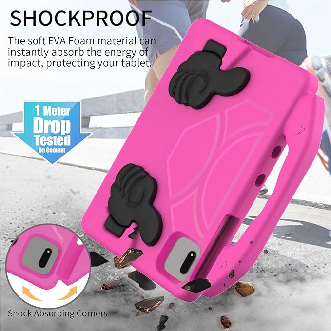 For Samsung Galaxy S11/S10/S9/S9FE/S8/S7 11 EVA Material Light Weight Shockproof Rugged Heavy Duty Thumb Kickstand Tablet Case For Lenovo M11/TAB Idea/Xiaoxin Pad Xiaomi PDA HONOR PAD X8a/X8b (black)