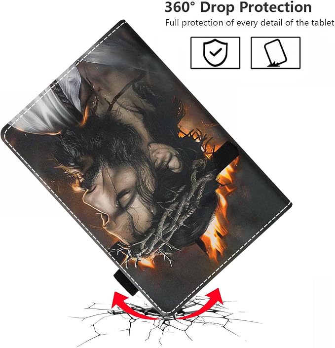 Case for Amazon Fire HD 8/Fire HD 8 Plus Tablet (12th/10th Generation 2024/2022/2020 Release) Premium PU Leather Cover with Auto Sleep Wake African Women