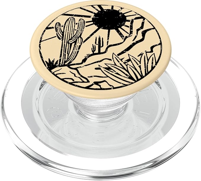 Desert Landscape Arizona Sunset Cactus Plants Artwork PopSockets Standard PopGrip
