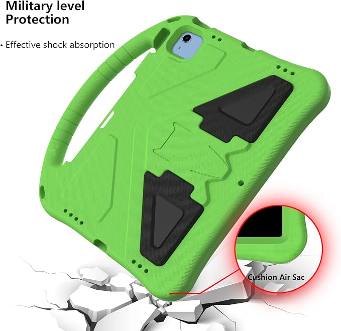 Dteck Kids Case for iPad 10.2 - Shockproof Rugged EVA Handle Stand Child Proof Case for iPad 9/8/7 Generation Black