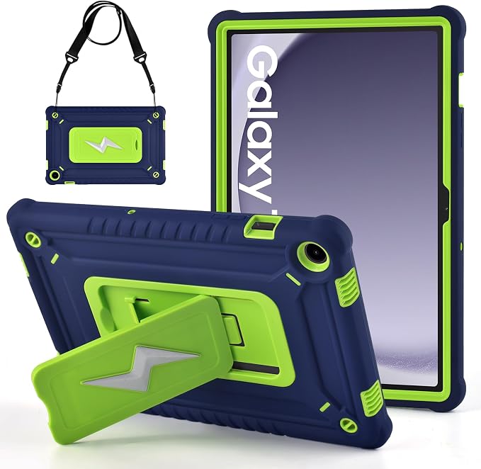 DETUOSI Case for Samsung Galaxy Tab A9+/A9 Plus Case 11 inch 2024/2023 (SM-X210/X216/X218) Heavy Duty Protection Shockproof Rugged Case for Galaxy Tab A9 Plus with Stand and Shoulder Strap