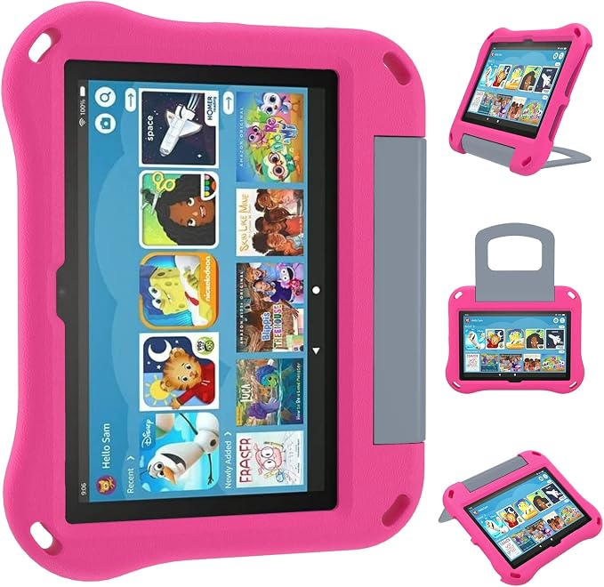 All New 8 &amp 8 Plus Tablet Cases Kid Ubearkk Lightweight Shockproof Protective Back Case Cover for Kids Fit ＨＤ 8/8 Plus Tablet (Only for 12th/10th Generation 2020/2022 Release)Pink