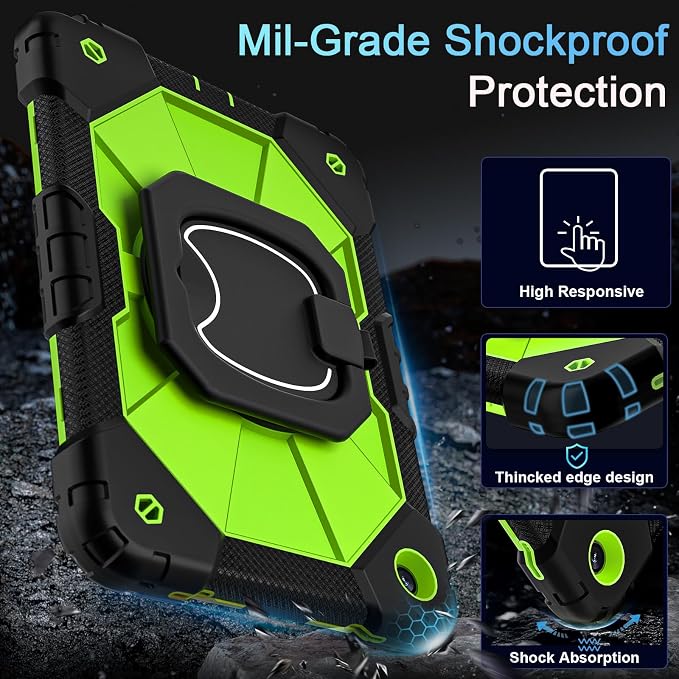 Auizotl Case for Samsung Galaxy Tab A11+/A9+ Plus 11 Inch with Screen Protector/Rotating Stand/Pen HolderMilitary Grade Shockproof Cover for Galaxy Tab A11 Plus /A9 Plus CasesBlack