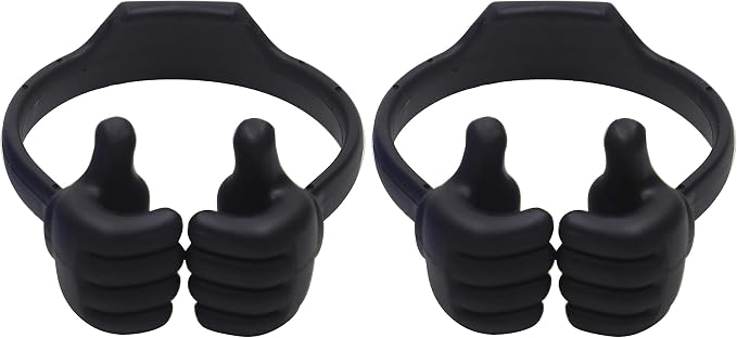 HONSKY 3361942 Cute Thumbs Up Adjustable Tpu Flexible Mobile Cell Phone Tablet Computer Display Stand Holder for Bed Desk - Blue and Black
