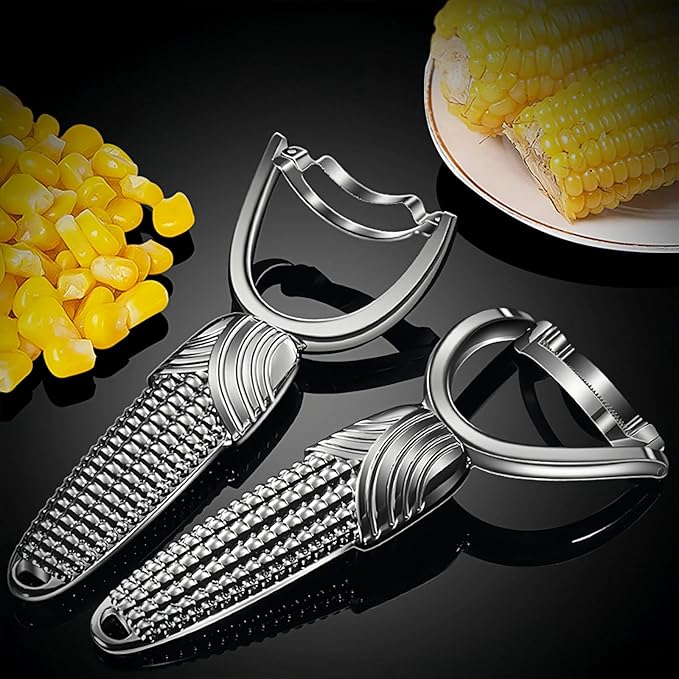 TEEVEA Corn Peeler Stainless Steel Corn Cob Stripper Tool