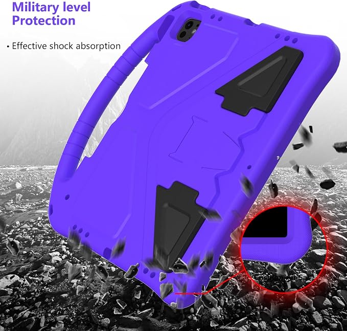 Dteck Kids Case for iPad 10.2 - Shockproof Rugged EVA Handle Stand Child Proof Case for iPad 9/8/7 Generation Black